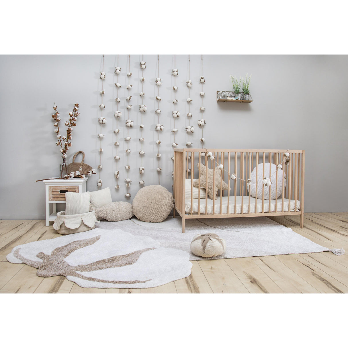 Rugs by Roo | Lorena Canals Cotton Flower Machine Washable Area Rug-C-COT-FLOWER