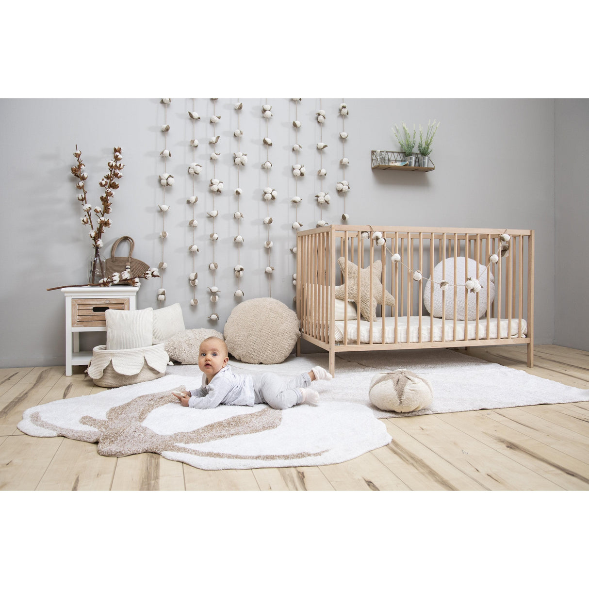 Rugs by Roo | Lorena Canals Cotton Flower Machine Washable Area Rug-C-COT-FLOWER