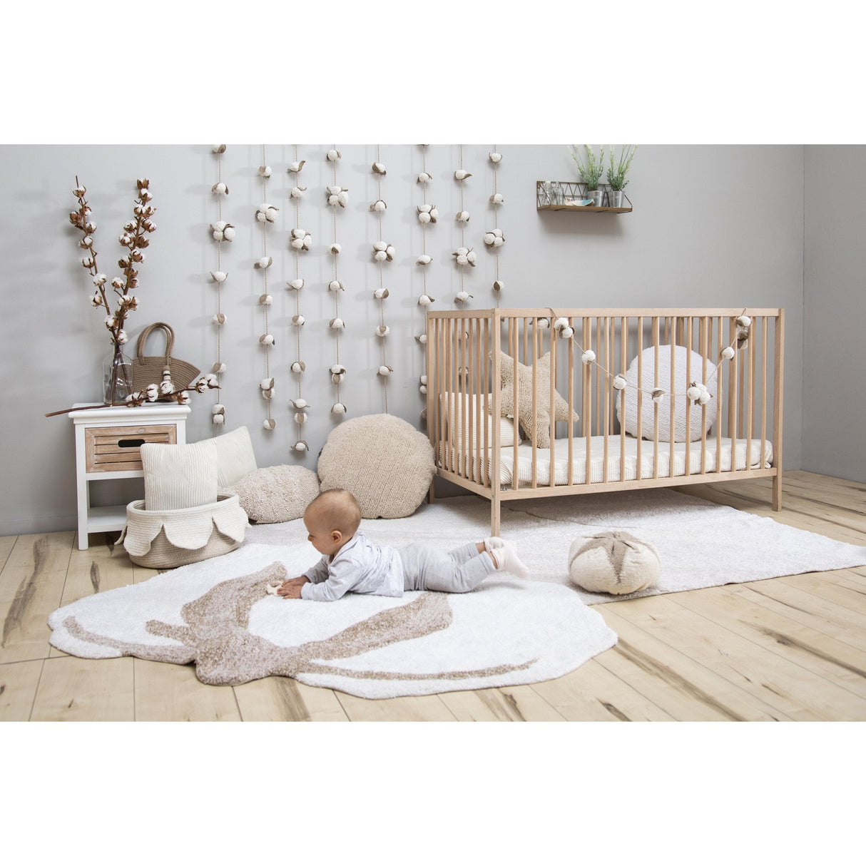 Rugs by Roo | Lorena Canals Cotton Flower Machine Washable Area Rug-C-COT-FLOWER