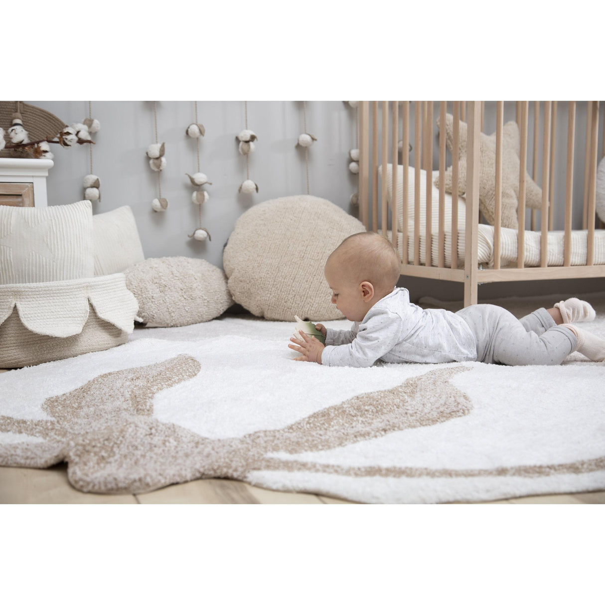 Rugs by Roo | Lorena Canals Cotton Flower Machine Washable Area Rug-C-COT-FLOWER