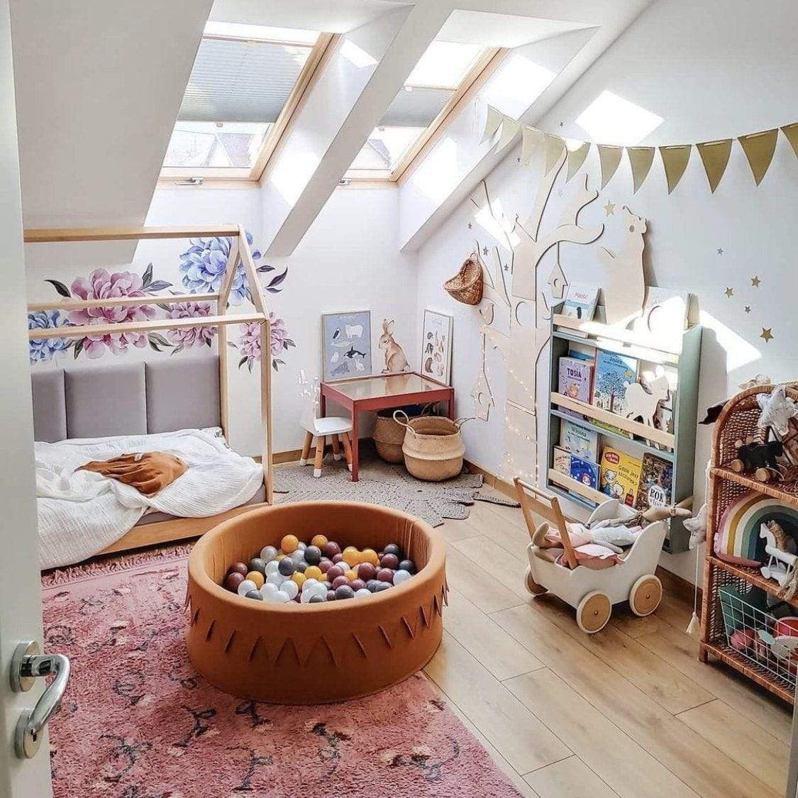 Rugs by Roo | Lorena Canals English Garden Ash Rose Machine Washable Area Rug-C-GARDEN-ASH