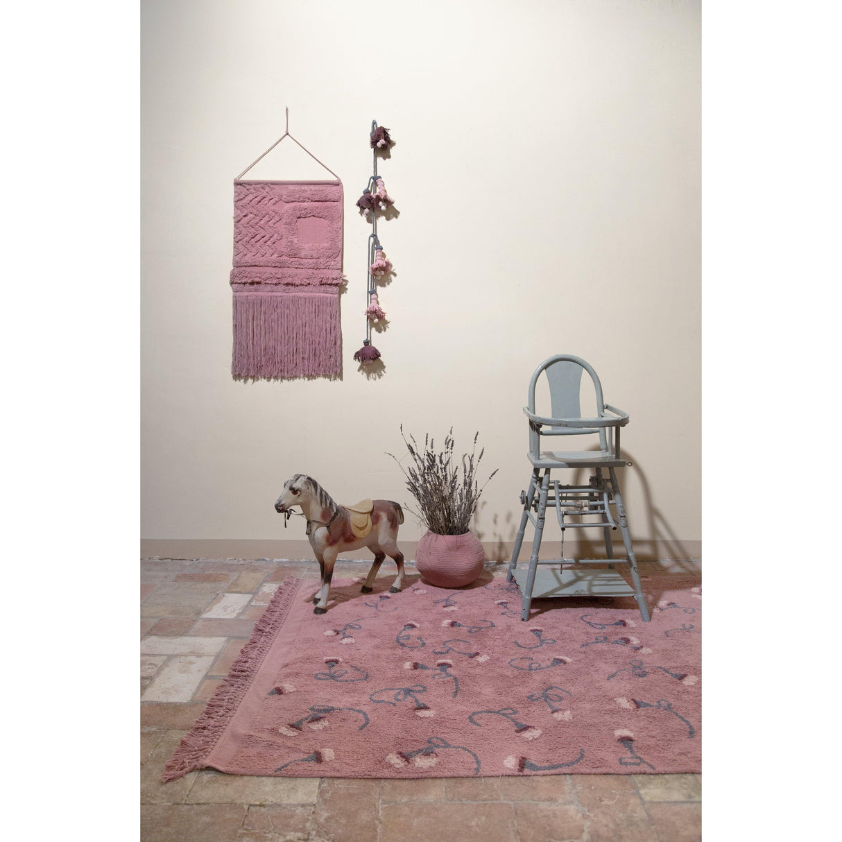 Rugs by Roo | Lorena Canals English Garden Ash Rose Machine Washable Area Rug-C-GARDEN-ASH