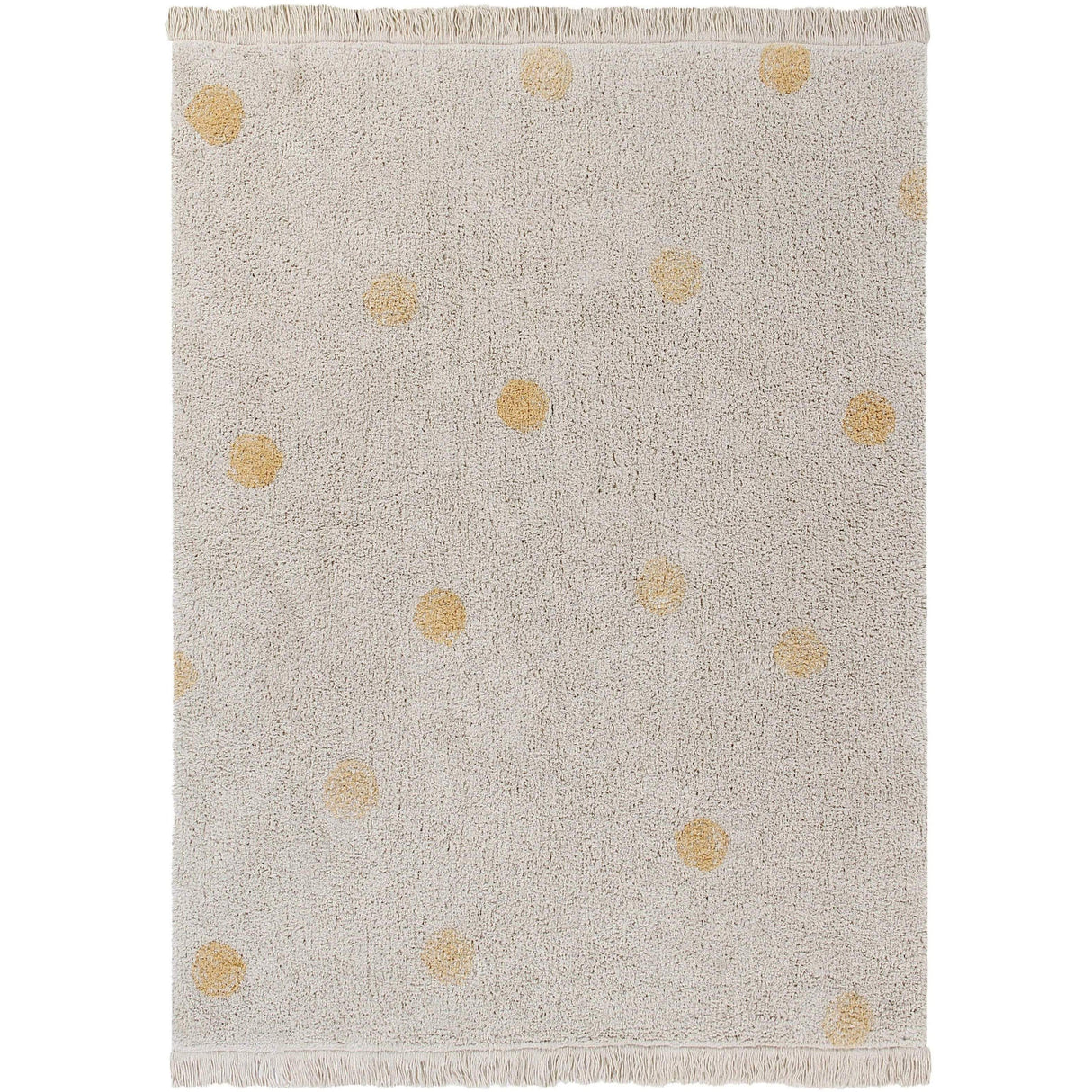 Hippy Dots Natural Honey Washable Area Rug
