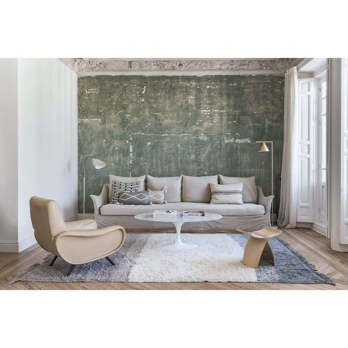 Rugs by Roo | Lorena Canals Into the Blue Wool Washable Area Rug-WO-TOBLU-M