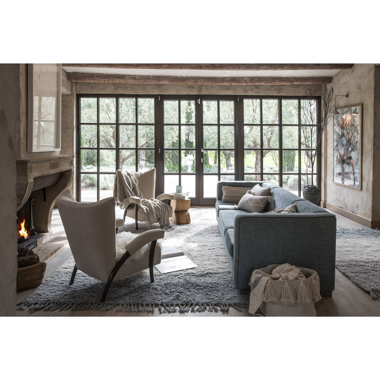 Rugs by Roo | Lorena Canals Into the Blue Wool Washable Area Rug-WO-TOBLU-M