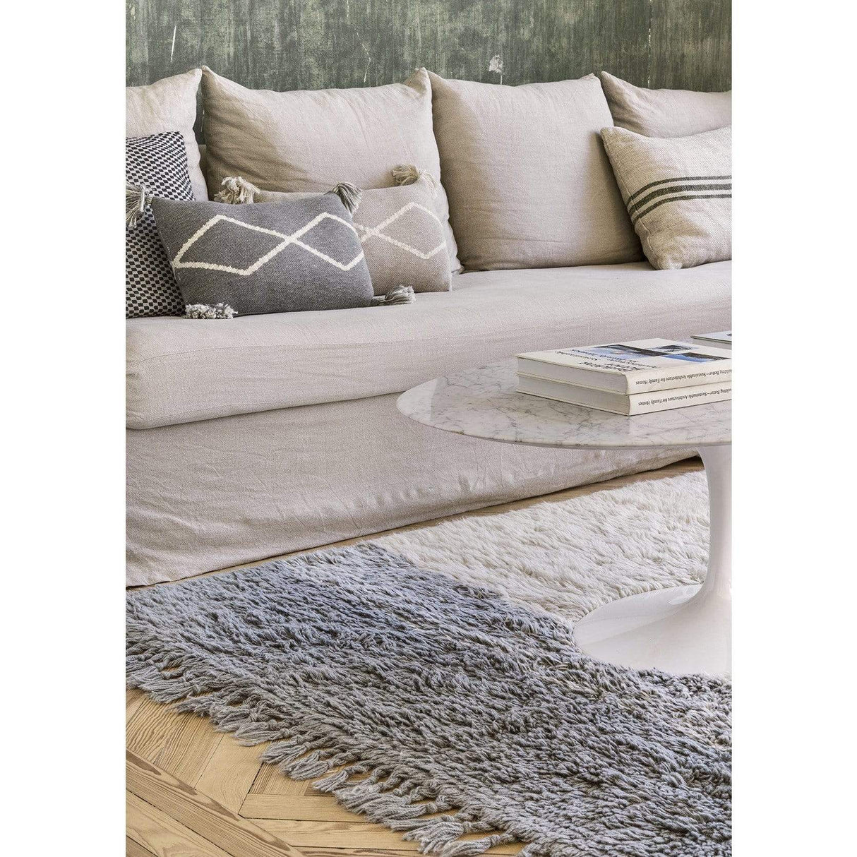 Rugs by Roo | Lorena Canals Into the Blue Wool Washable Area Rug-WO-TOBLU-M