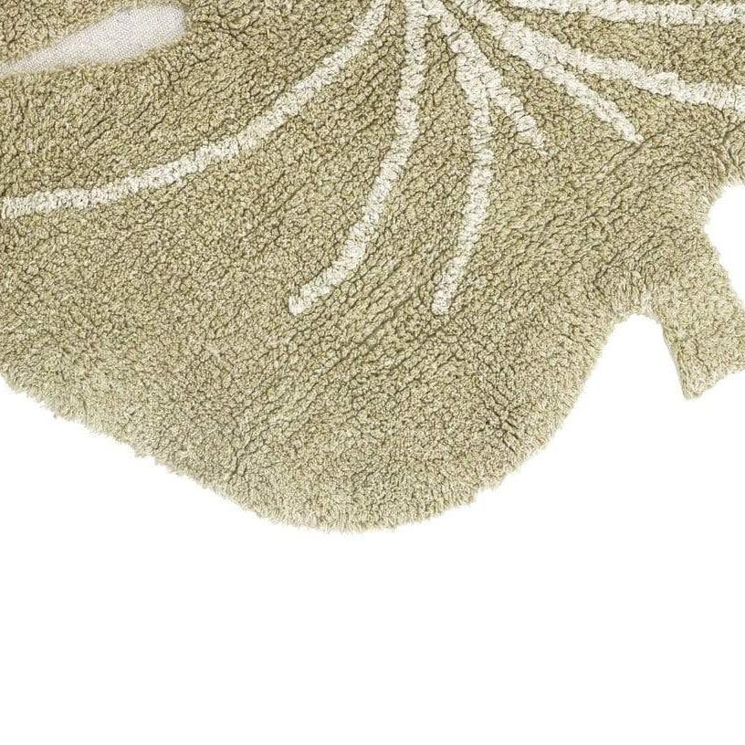 Rugs by Roo | Lorena Canals Mini Monstera Olive Washable Area Rug-C-MI-MONS