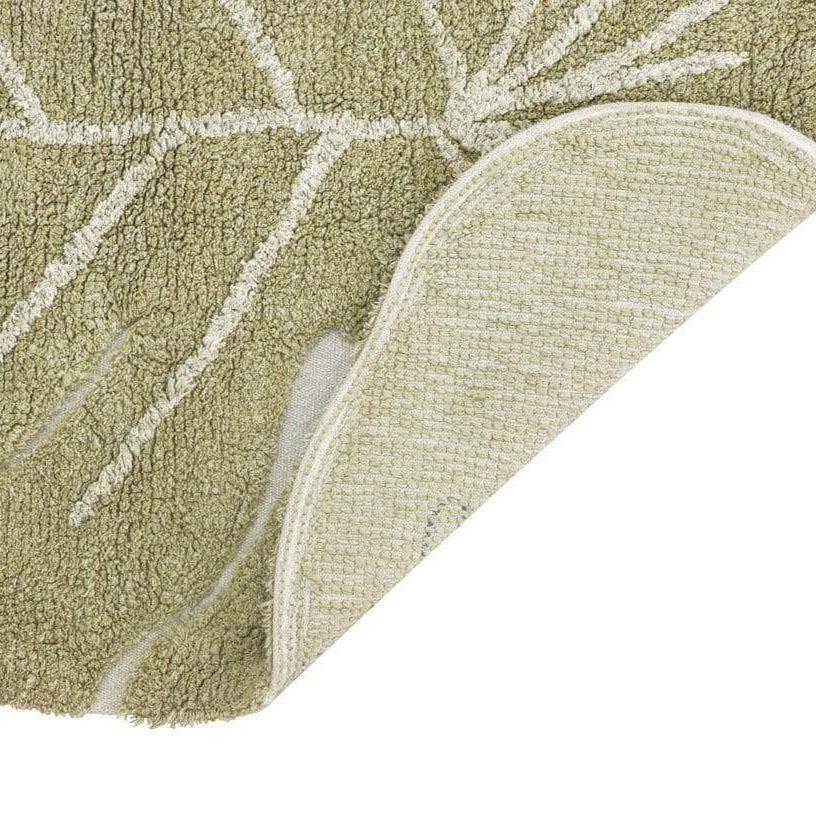 Rugs by Roo | Lorena Canals Mini Monstera Olive Washable Area Rug-C-MI-MONS