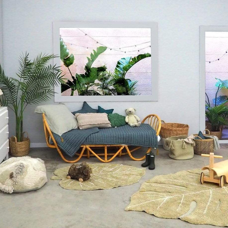 Rugs by Roo | Lorena Canals Mini Monstera Olive Washable Area Rug-C-MI-MONS