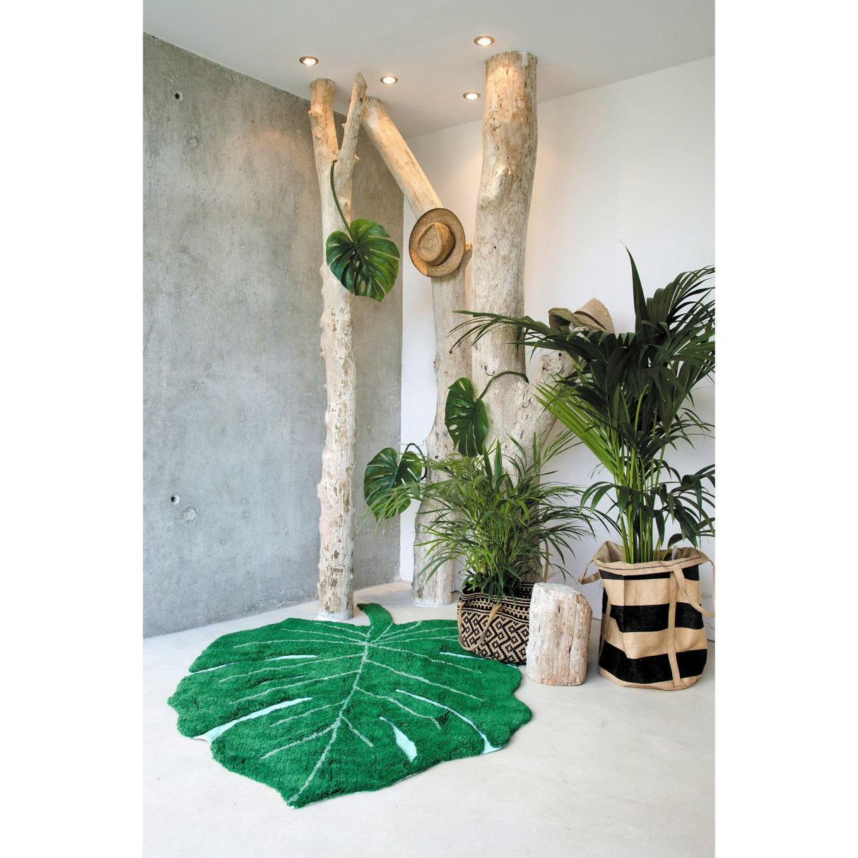 Rugs by Roo | Lorena Canals Monstera Leaf Machine Washable Area Rug-C-MONSTERA