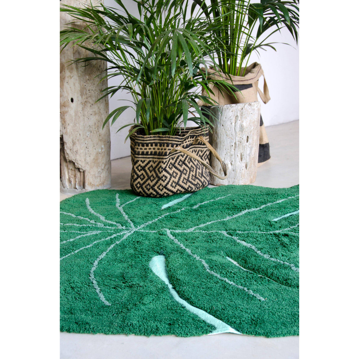 Rugs by Roo | Lorena Canals Monstera Leaf Machine Washable Area Rug-C-MONSTERA