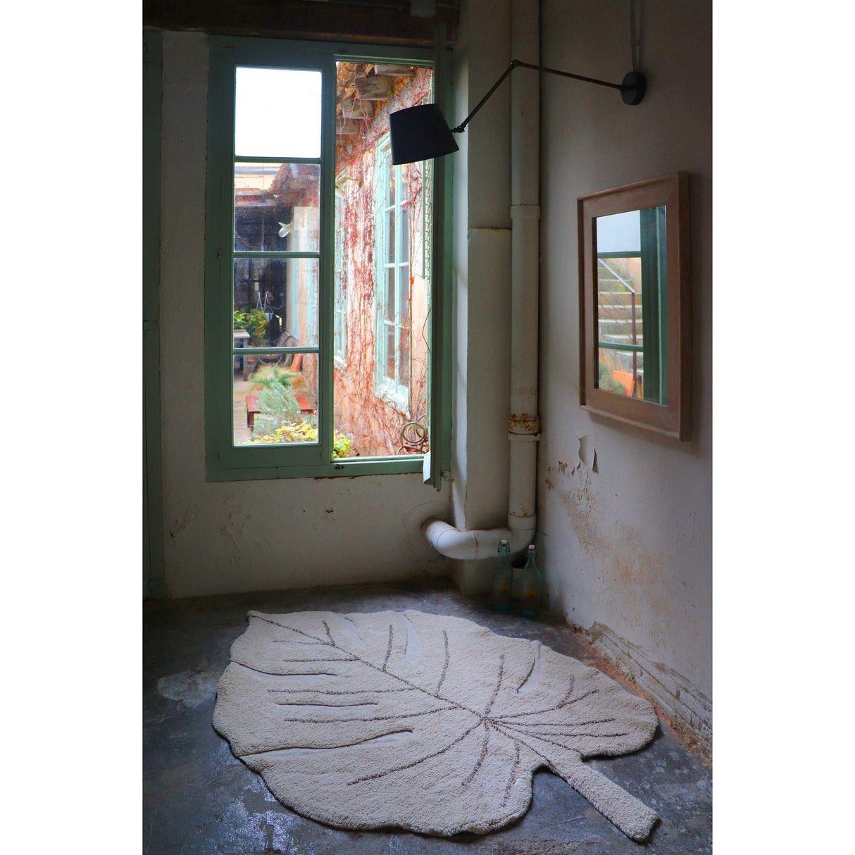 Rugs by Roo | Lorena Canals Monstera Natural Washable Area Rug-C-MON-NAT