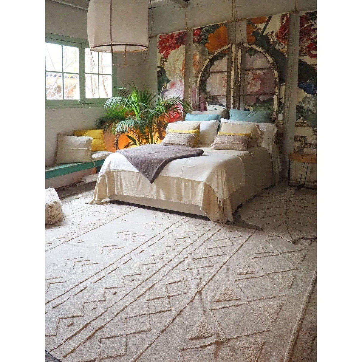 Rugs by Roo | Lorena Canals Monstera Natural Washable Area Rug-C-MON-NAT
