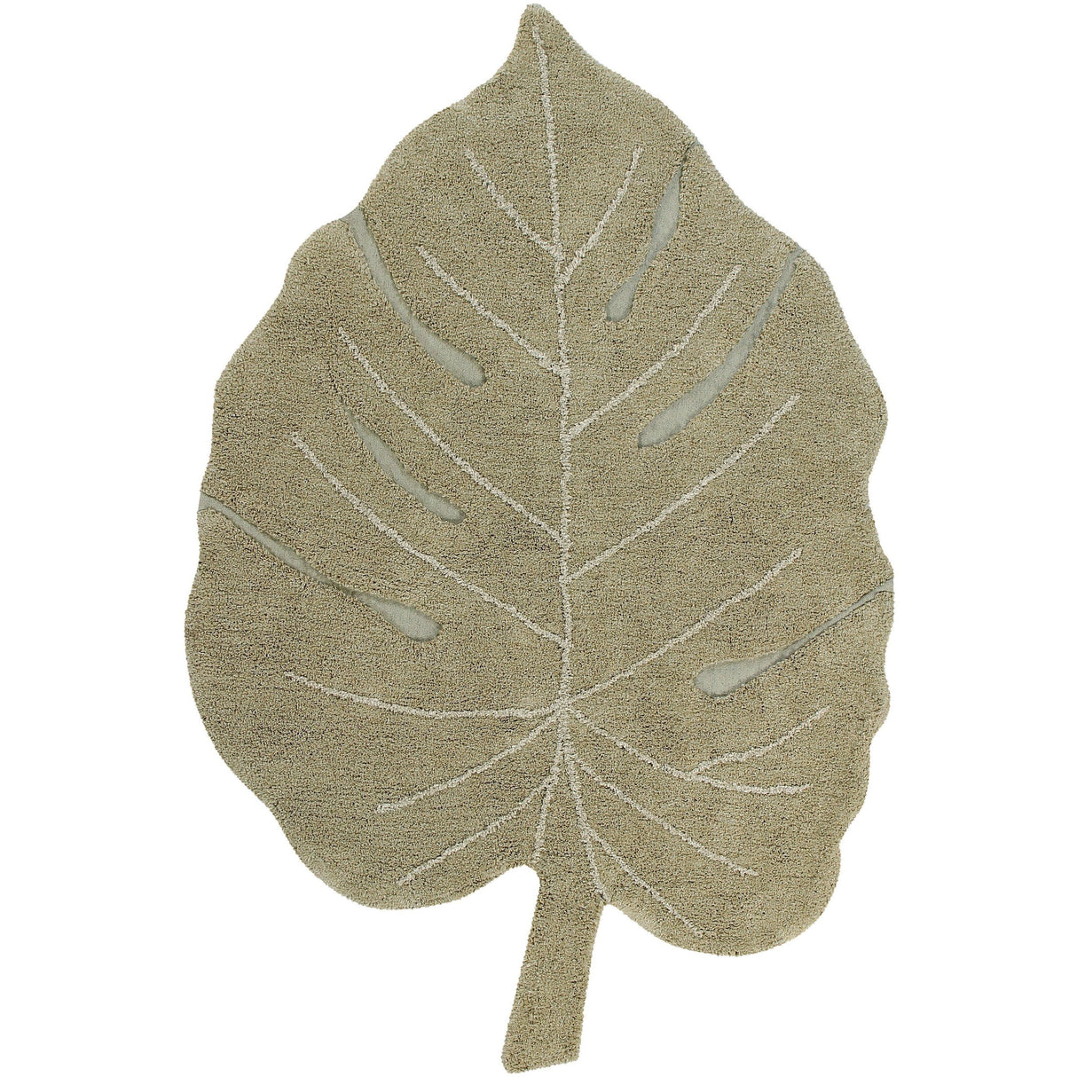 Monstera Olive Washable Area Rug