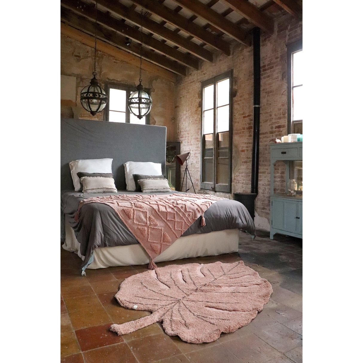 Rugs by Roo | Lorena Canals Monstera Vintage Nude Washable Area Rug-C-MON-VNU