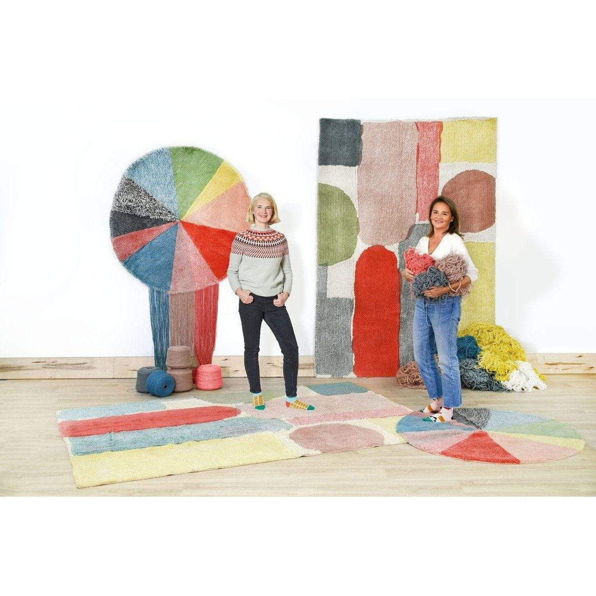 Rugs by Roo | Lorena Canals Pie Chart Wool Washable Area Rug-WO-PIE-RS