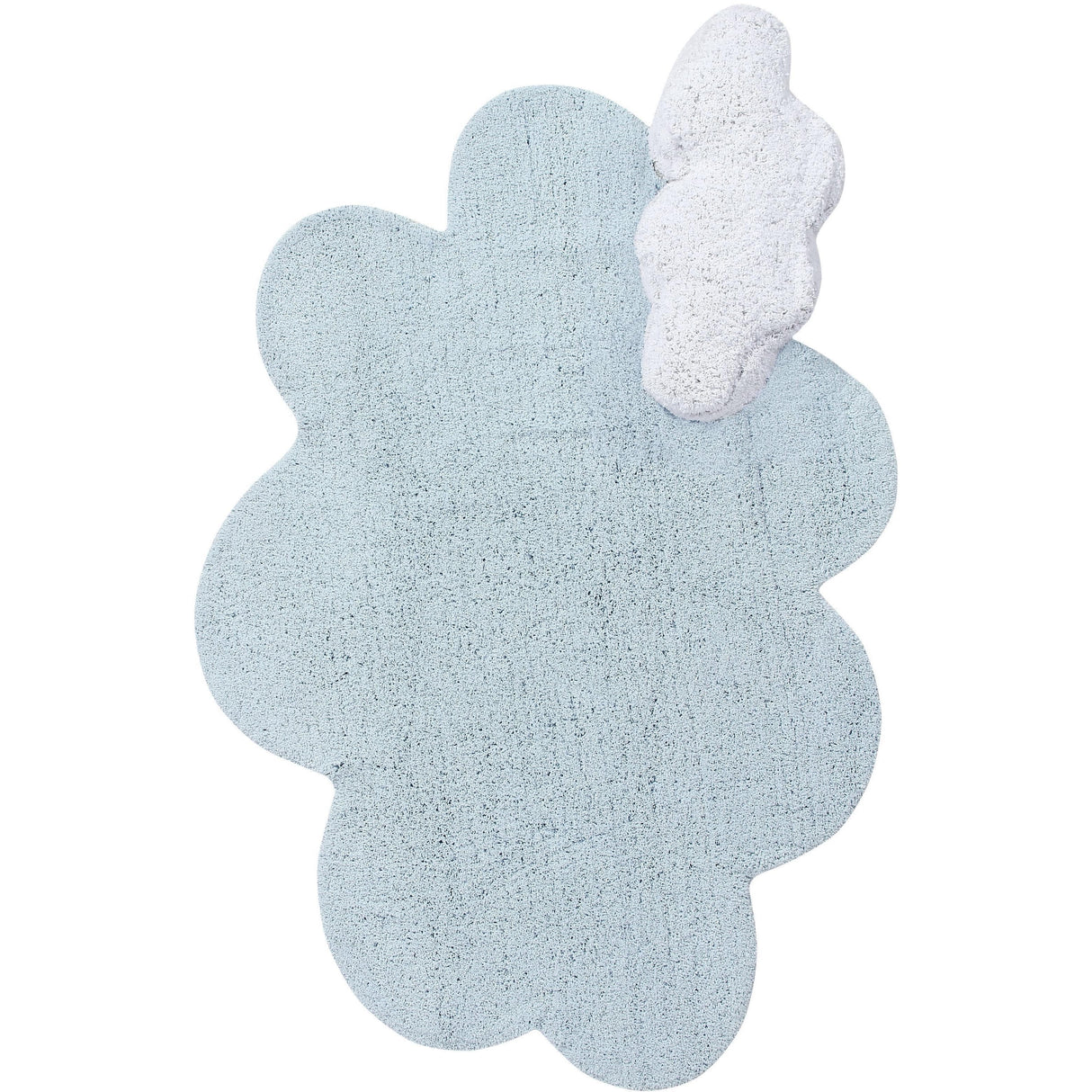 Puffy Dream Blue Machine Washable Nursery Baby Area Rug