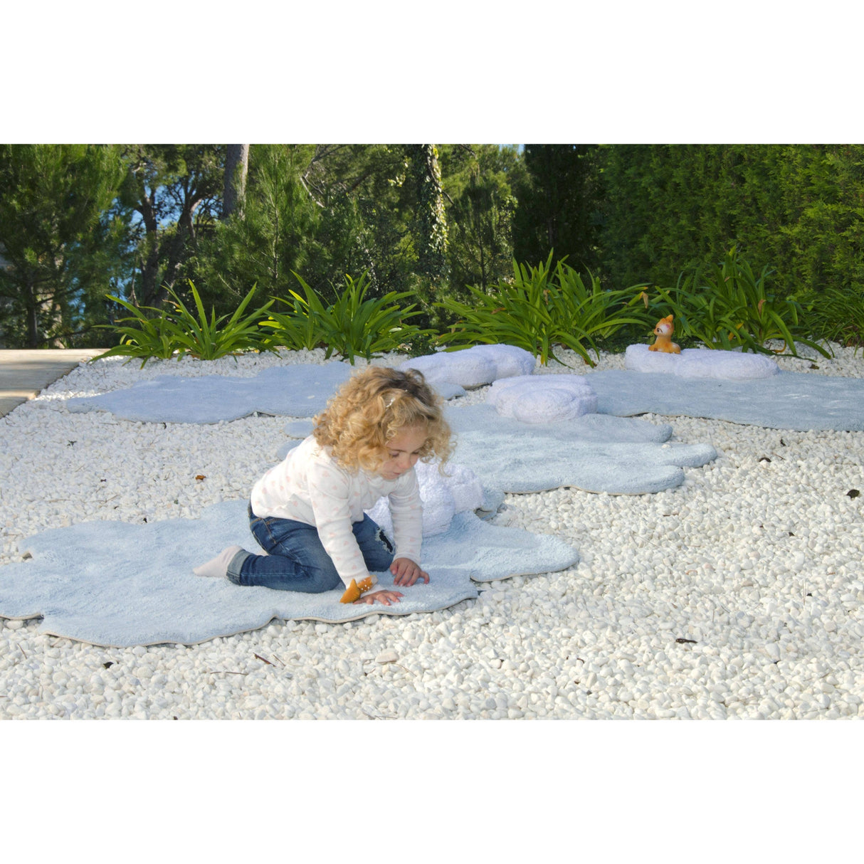 Rugs by Roo | Lorena Canals Puffy Dream Blue Machine Washable Nursery Baby Area Rug-C-PUFFY-DREAM