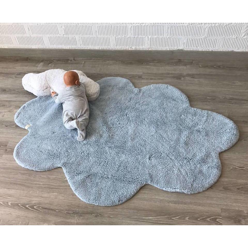 Rugs by Roo | Lorena Canals Puffy Dream Blue Machine Washable Nursery Baby Area Rug-C-PUFFY-DREAM