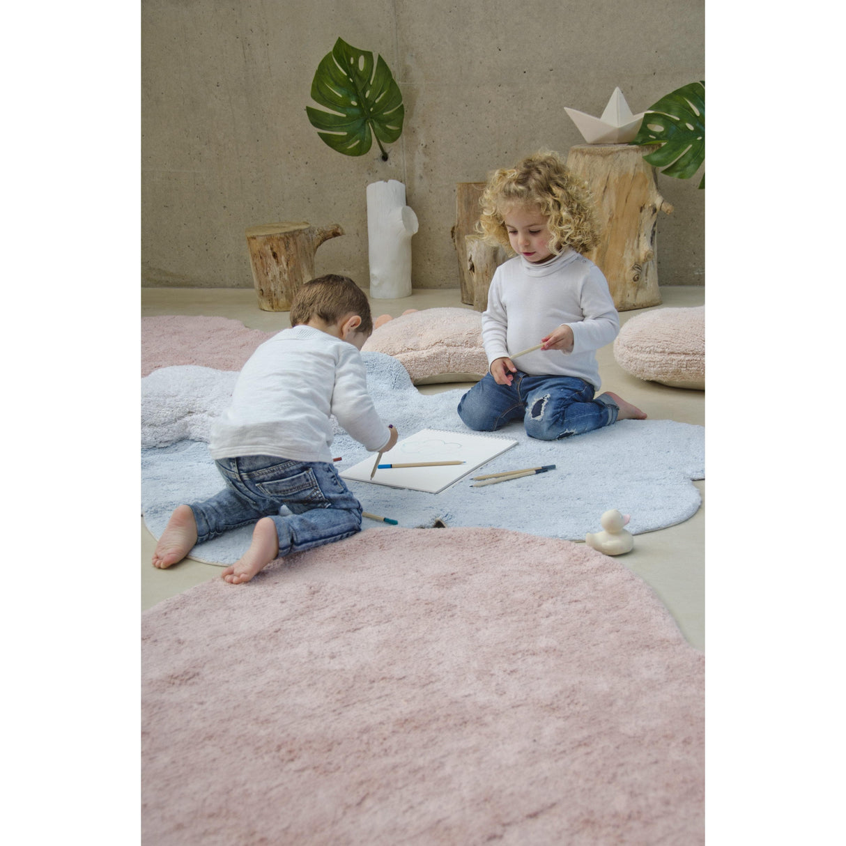 Rugs by Roo | Lorena Canals Puffy Love Nude Machine Washable Nursery Baby Area Rug-C-PUFFY-LOVE