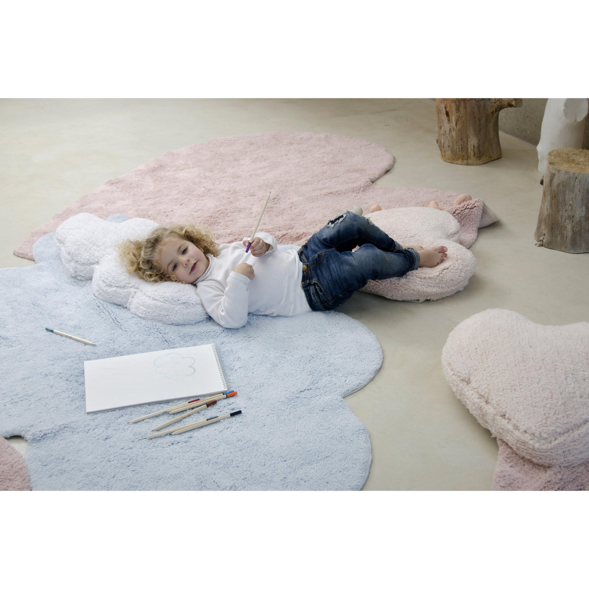Rugs by Roo | Lorena Canals Puffy Love Nude Machine Washable Nursery Baby Area Rug-C-PUFFY-LOVE