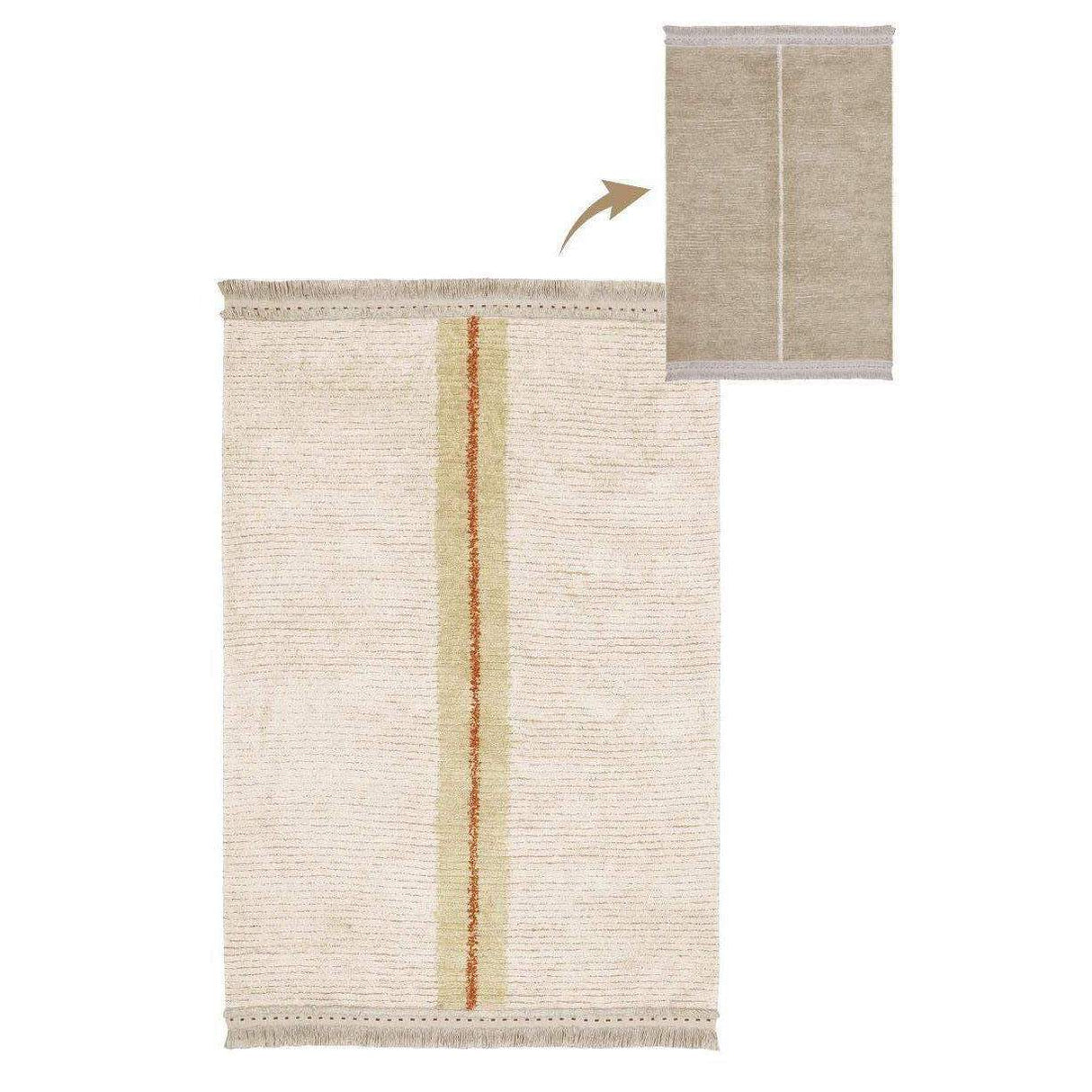 Reversible Duetto Sage Washable Area Rug