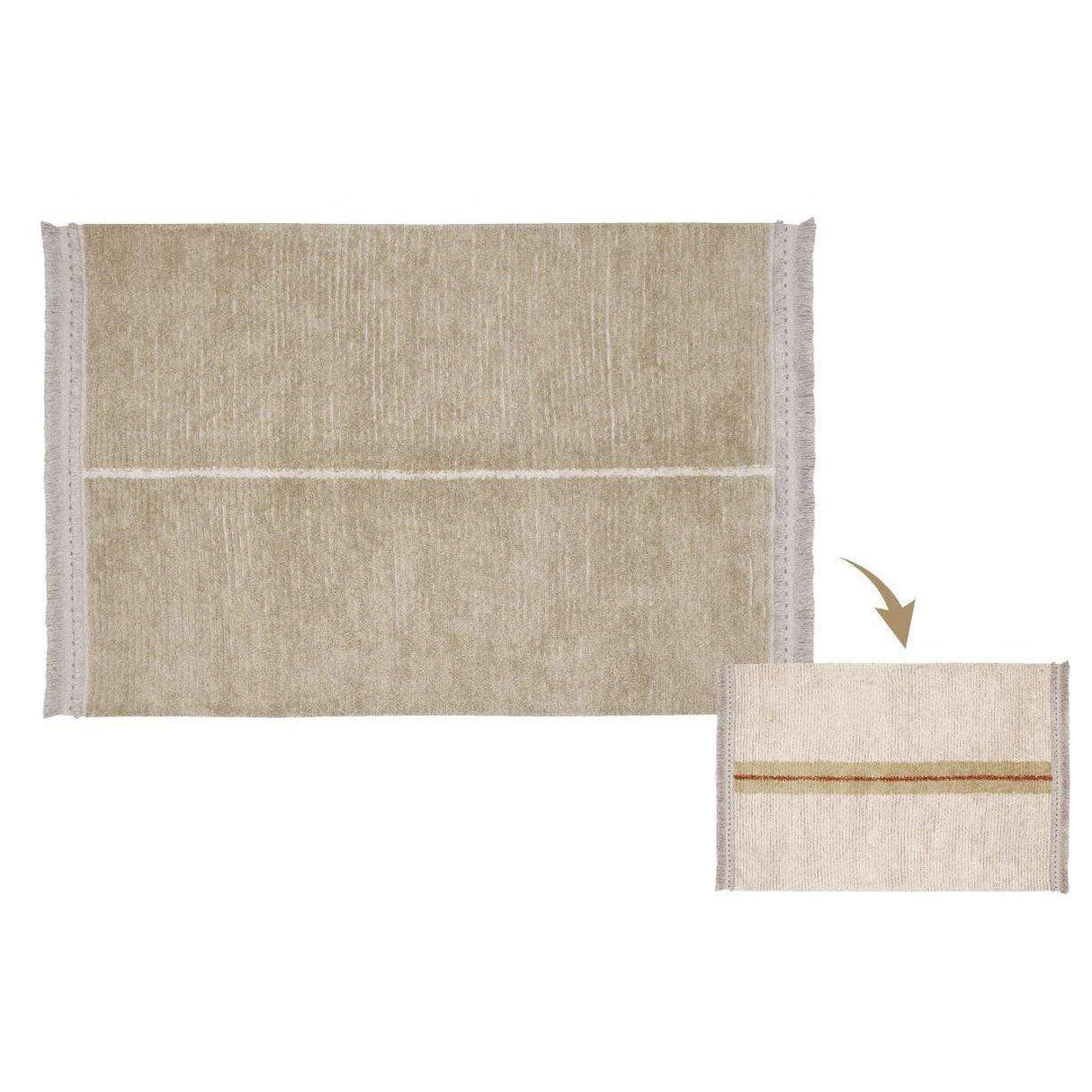 Rugs by Roo | Lorena Canals Reversible Duetto Sage Washable Area Rug-C-DUET-SGE-R