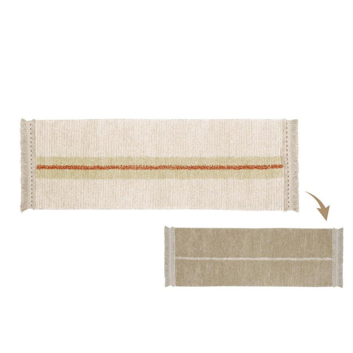 Rugs by Roo | Lorena Canals Reversible Duetto Sage Washable Area Rug-C-DUET-SGE-R