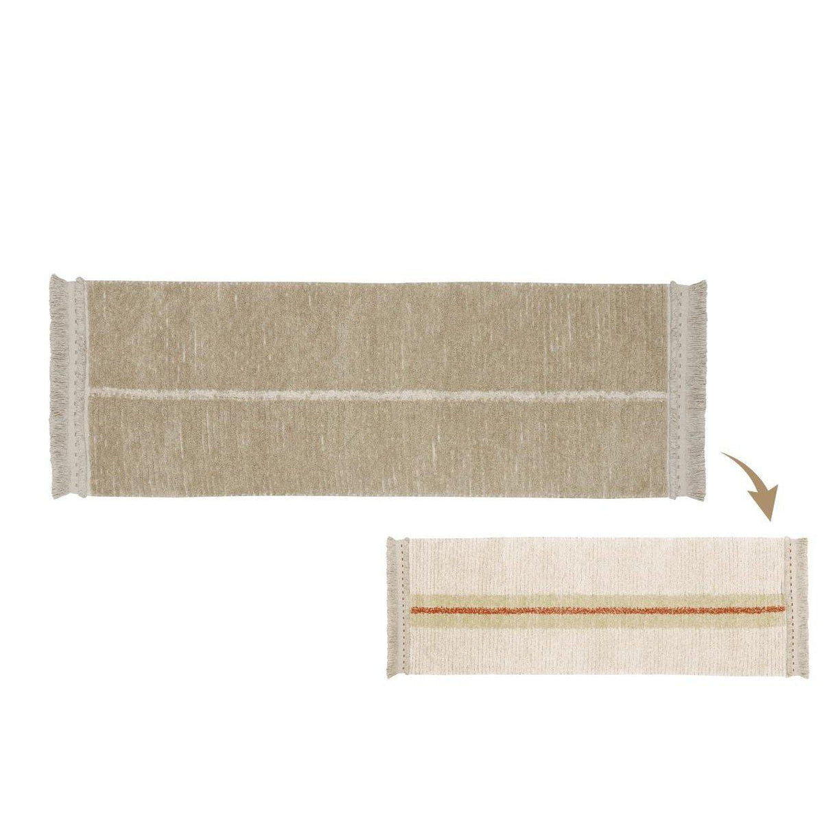 Rugs by Roo | Lorena Canals Reversible Duetto Sage Washable Area Rug-C-DUET-SGE-R