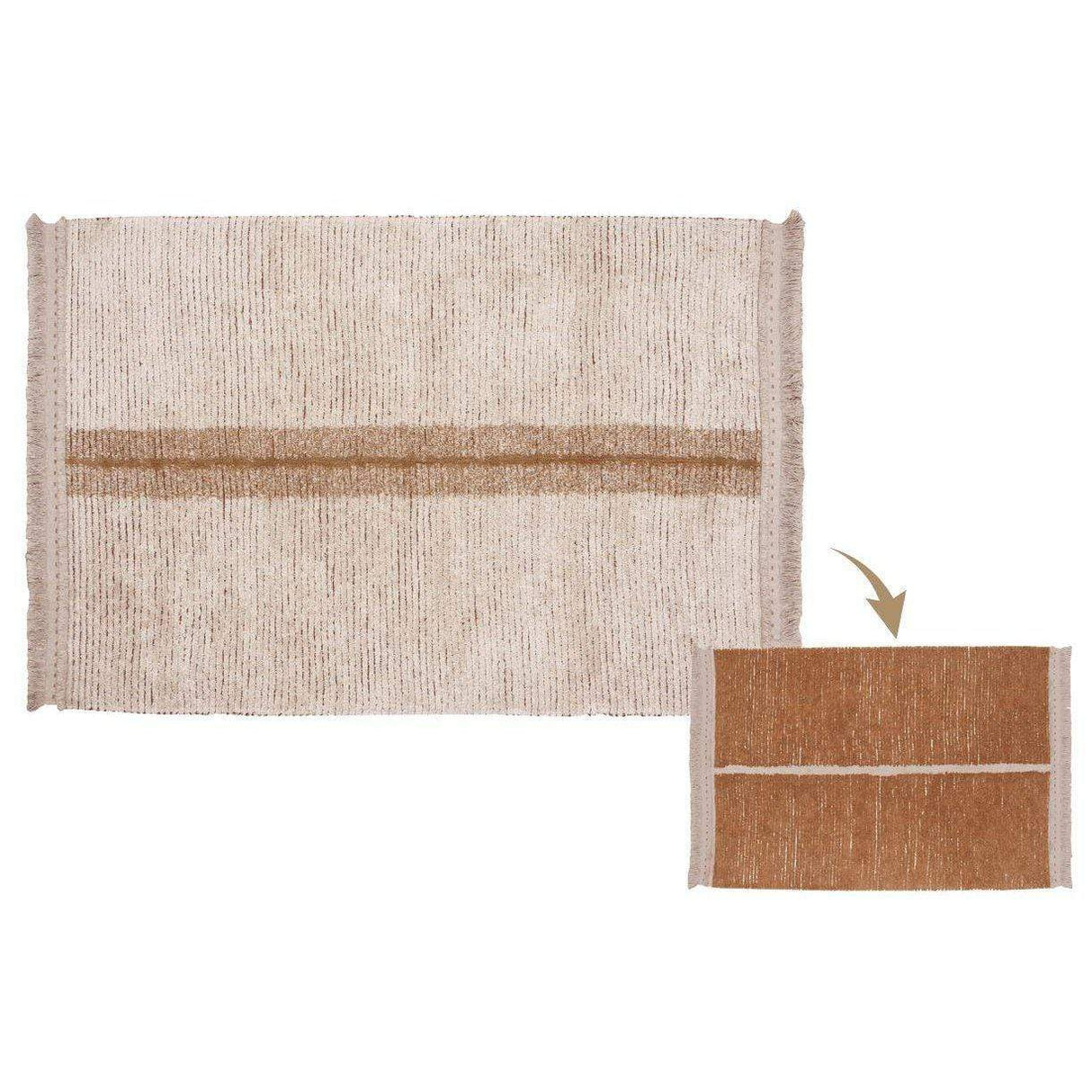 Rugs by Roo | Lorena Canals Reversible Duetto Toffee Washable Area Rug-C-DUET-TOF-R