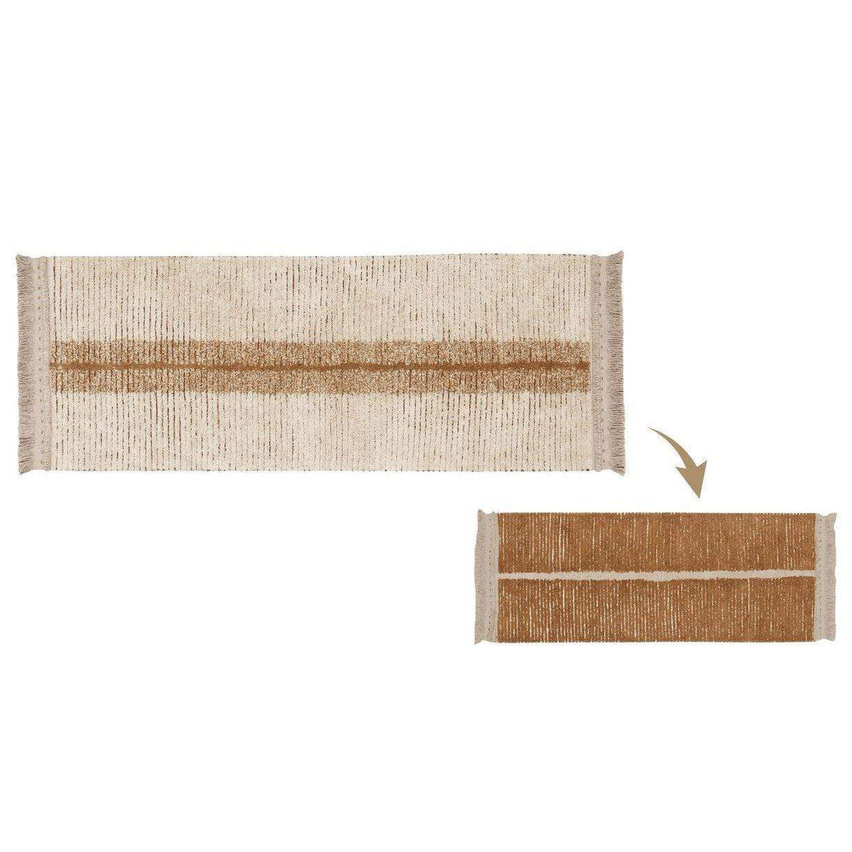 Rugs by Roo | Lorena Canals Reversible Duetto Toffee Washable Area Rug-C-DUET-TOF-R