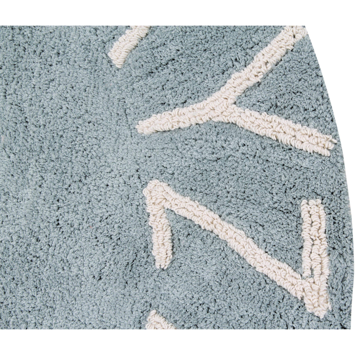 Rugs by Roo | Lorena Canals Round ABC Vintage Blue Natural Machine Washable Area Rug-C-ABC-VBN