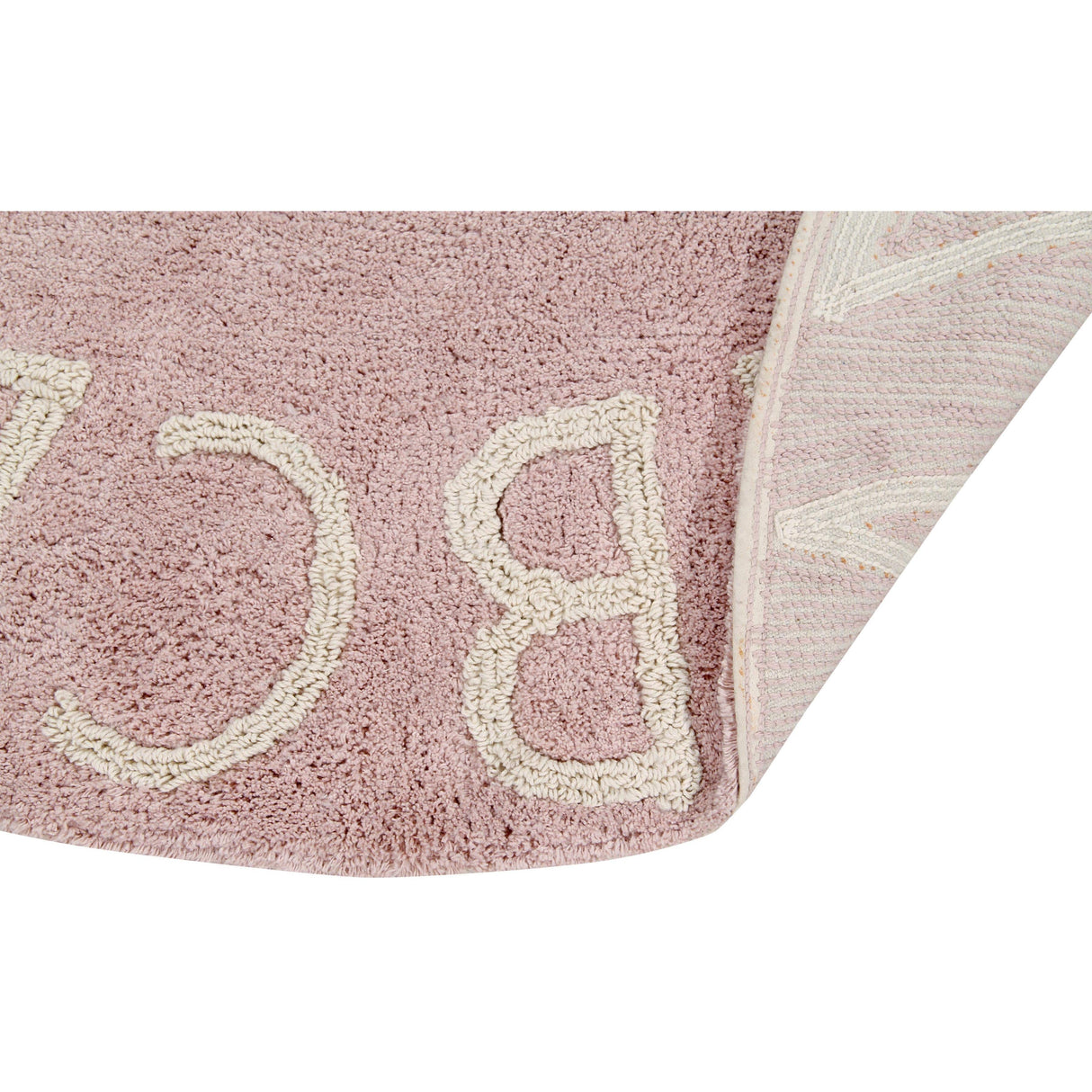 Rugs by Roo | Lorena Canals Round ABC Vintage Nude Natural Machine Washable Kids Area Rug-C-ABC-VNN