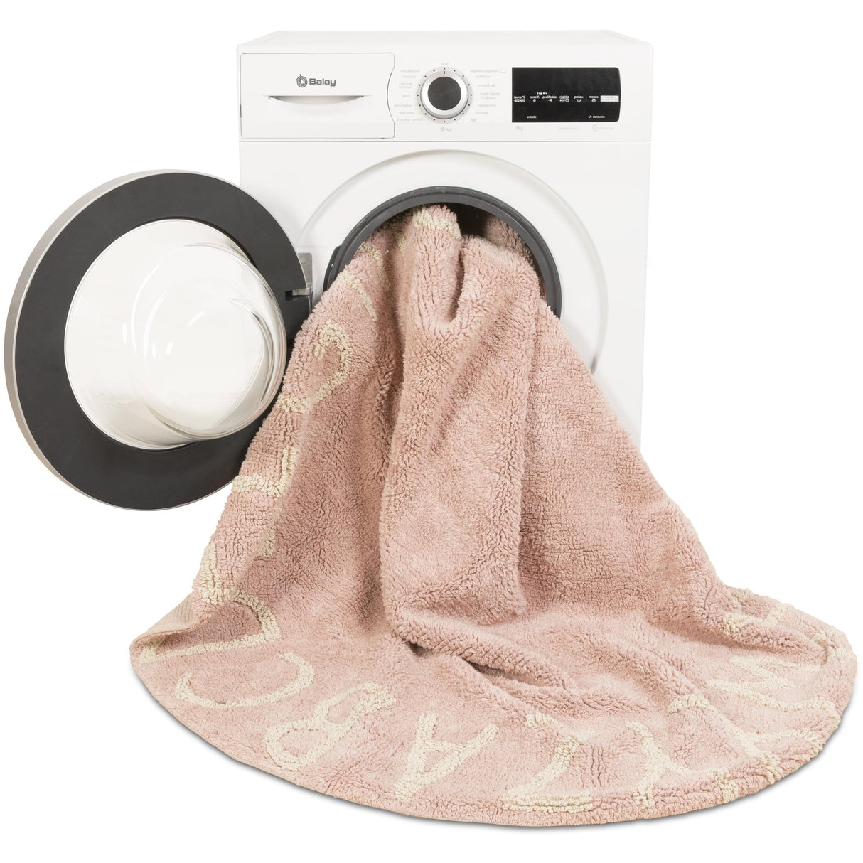 Rugs by Roo | Lorena Canals Round ABC Vintage Nude Natural Machine Washable Kids Area Rug-C-ABC-VNN