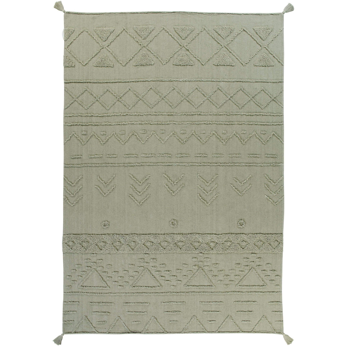 Tribu Olive Washable Area Rug