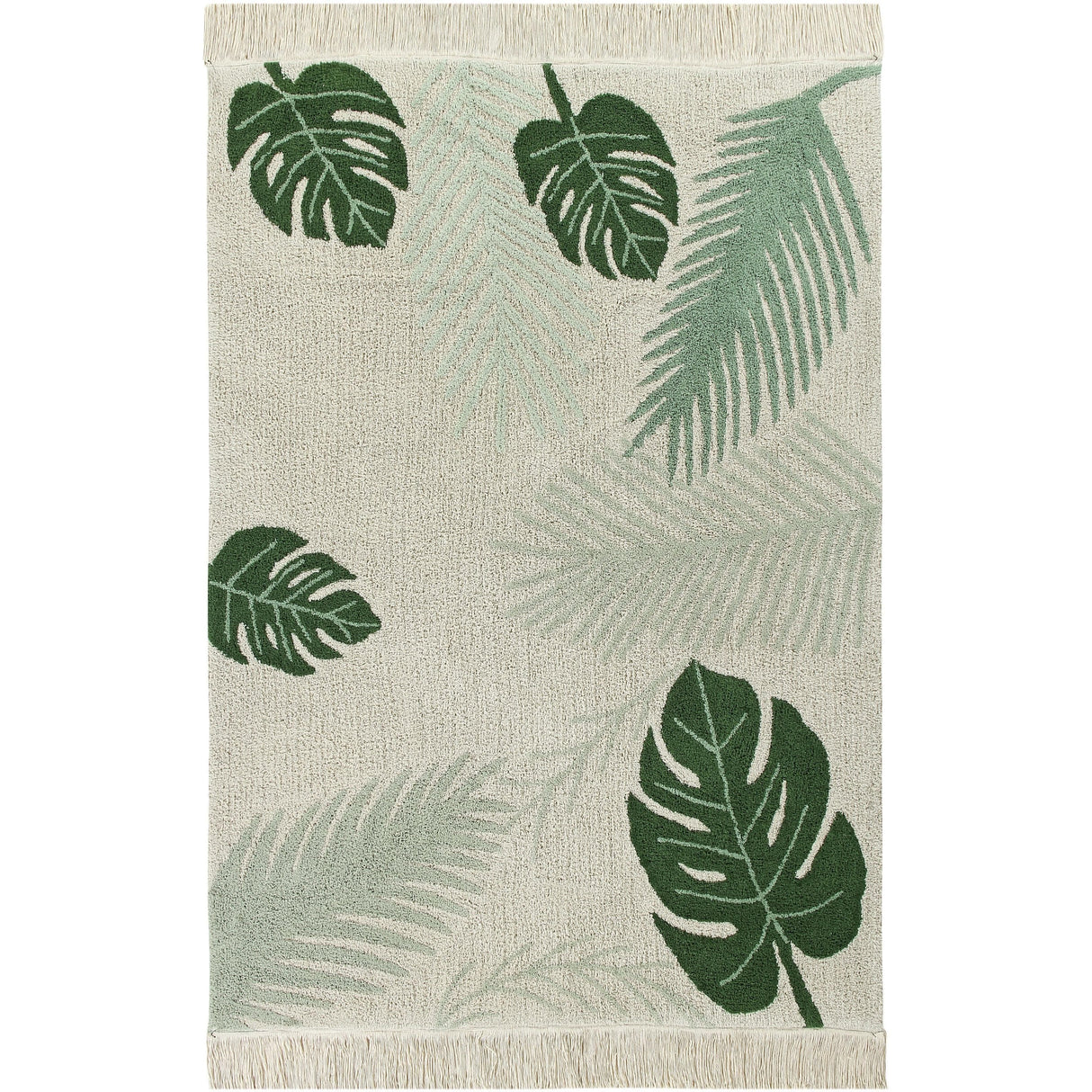 Tropical Green Machine Washable Area Rug