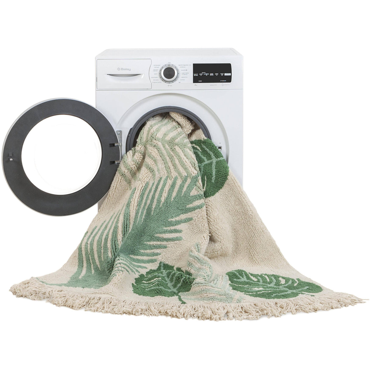 Rugs by Roo | Lorena Canals Tropical Green Machine Washable Area Rug-C-TROP-GREEN