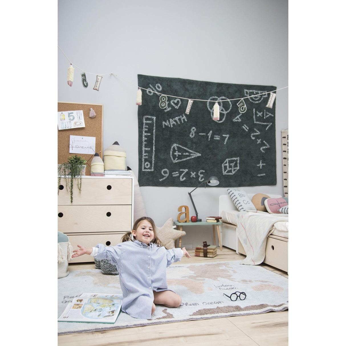 Rugs by Roo | Lorena Canals Vintage Map Machine Washable Kids Area Rug-C-VINTMAP