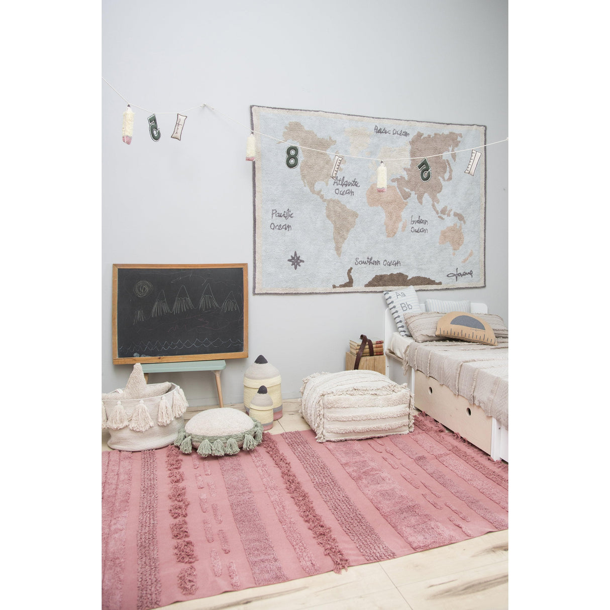 Rugs by Roo | Lorena Canals Vintage Map Machine Washable Kids Area Rug-C-VINTMAP