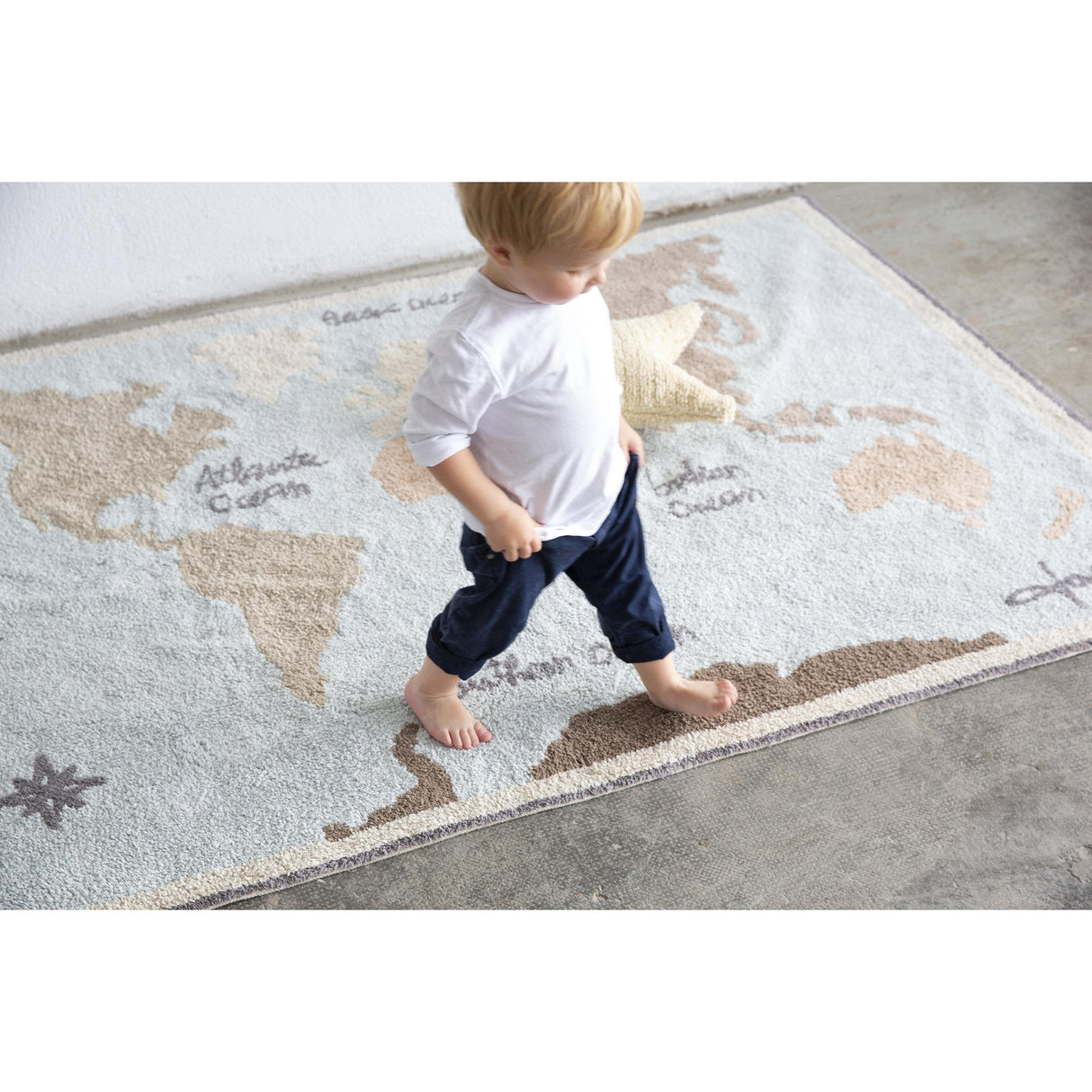 Rugs by Roo | Lorena Canals Vintage Map Machine Washable Kids Area Rug-C-VINTMAP