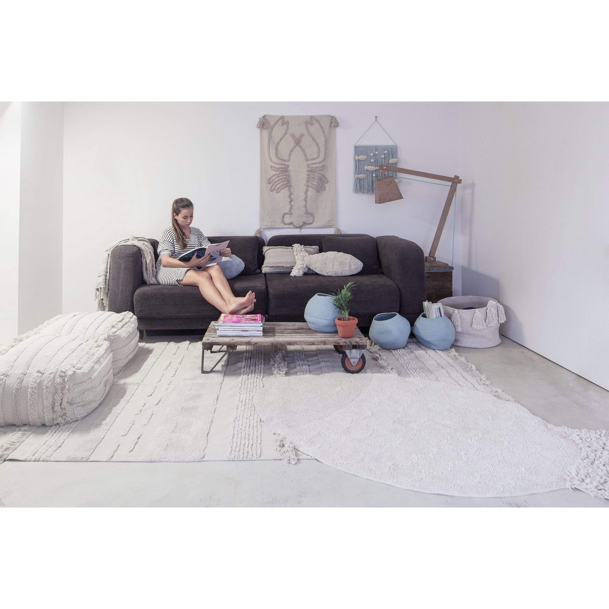 Rugs by Roo | Lorena Canals Early Hours Air Natural Pouffe-P-AIR-NAT