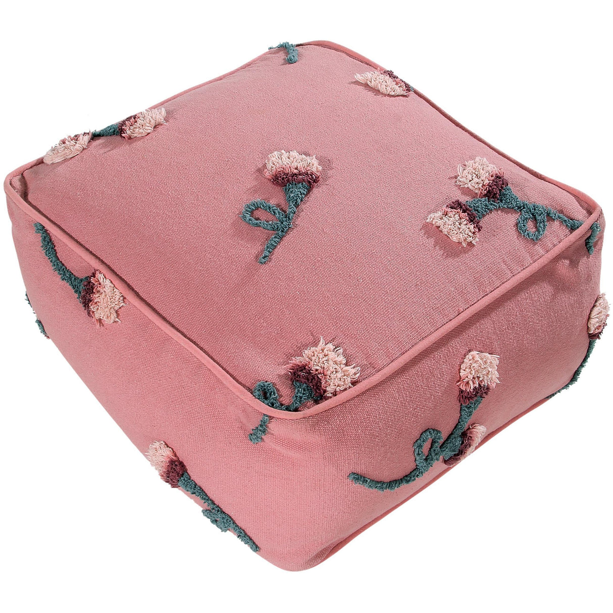Rugs by Roo | Lorena Canals English Garden Ash Rose Washable Pouffe-P-GARDEN-ASH