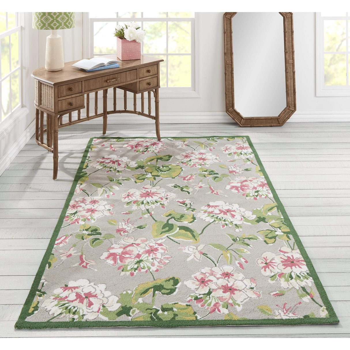 Rugs by Roo | Momeni Summer Garden Isleboro Eve Grey Area Rug-SUMMESMM-2GRY2030