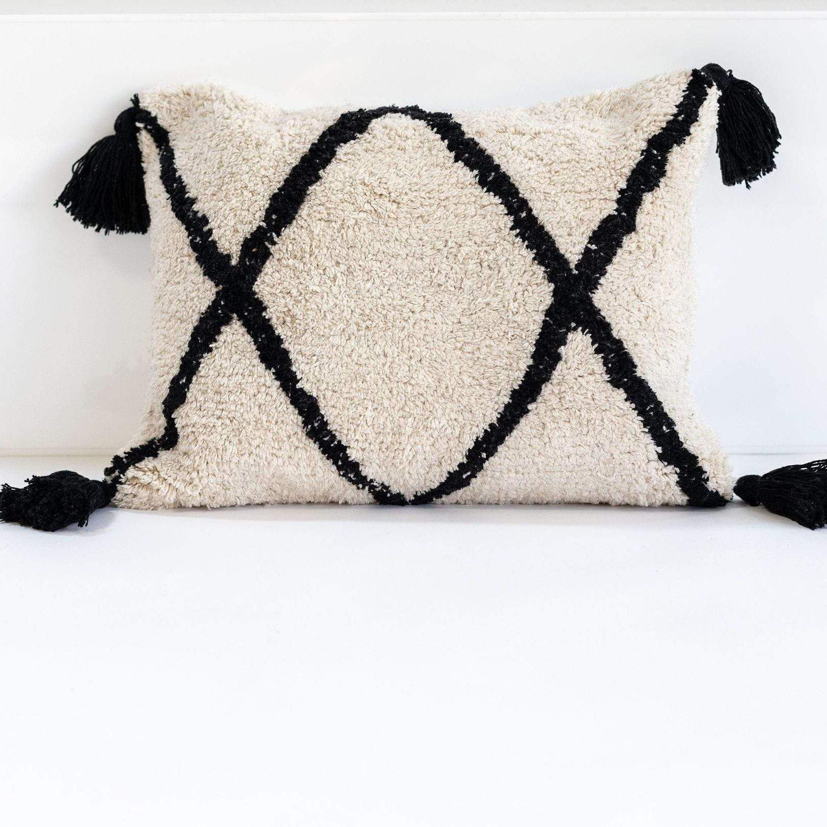 Rugs by Roo | Oh Happy Home! Cotton Berber Black Washable Cushion-