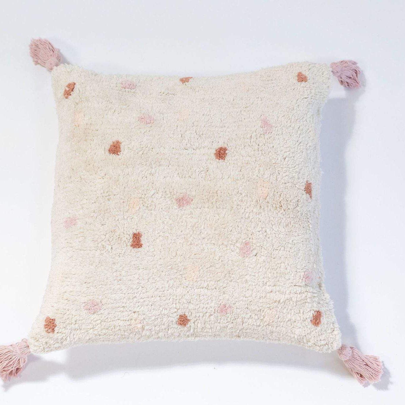 Rugs by Roo | Oh Happy Home! Cotton Going Dotty Pink Washable Cushion-