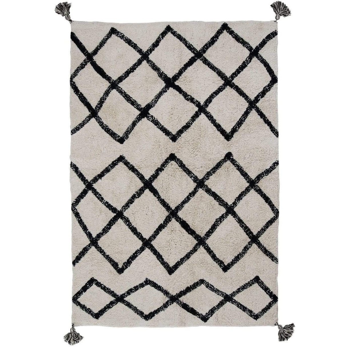 Rugs by Roo | Oh Happy Home! Cotton Berber Black Washable Area Rug-SHF-CBR-BLK