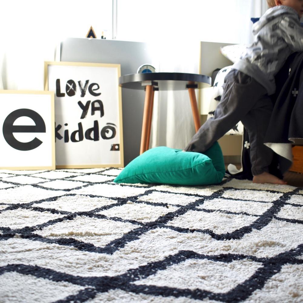 Rugs by Roo | Oh Happy Home! Cotton Berber Black Washable Area Rug-SHF-CBR-BLK