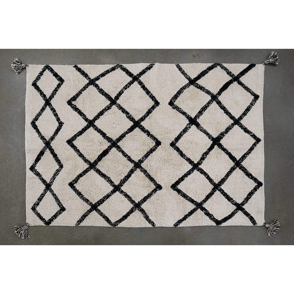 Rugs by Roo | Oh Happy Home! Cotton Berber Black Washable Area Rug-SHF-CBR-BLK