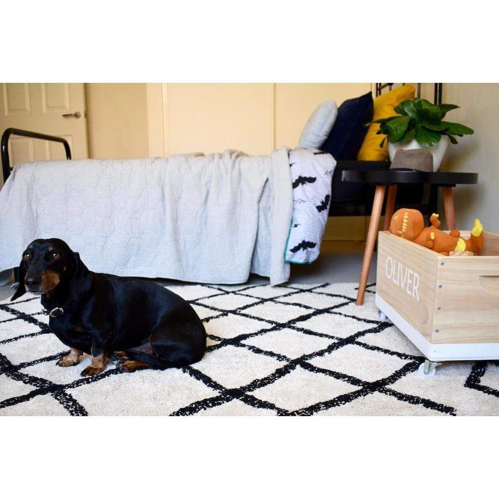 Rugs by Roo | Oh Happy Home! Cotton Berber Black Washable Area Rug-SHF-CBR-BLK