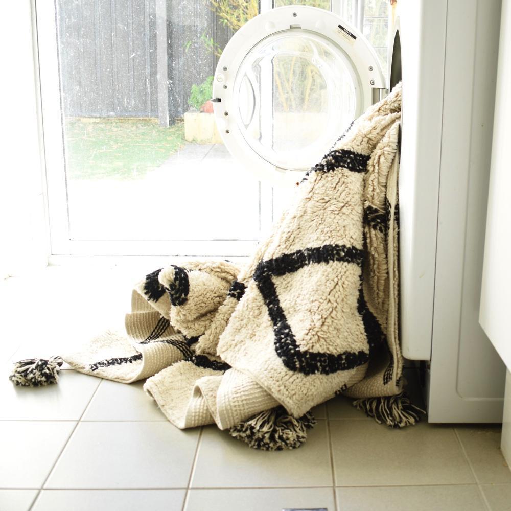 Rugs by Roo | Oh Happy Home! Cotton Berber Black Washable Area Rug-SHF-CBR-BLK